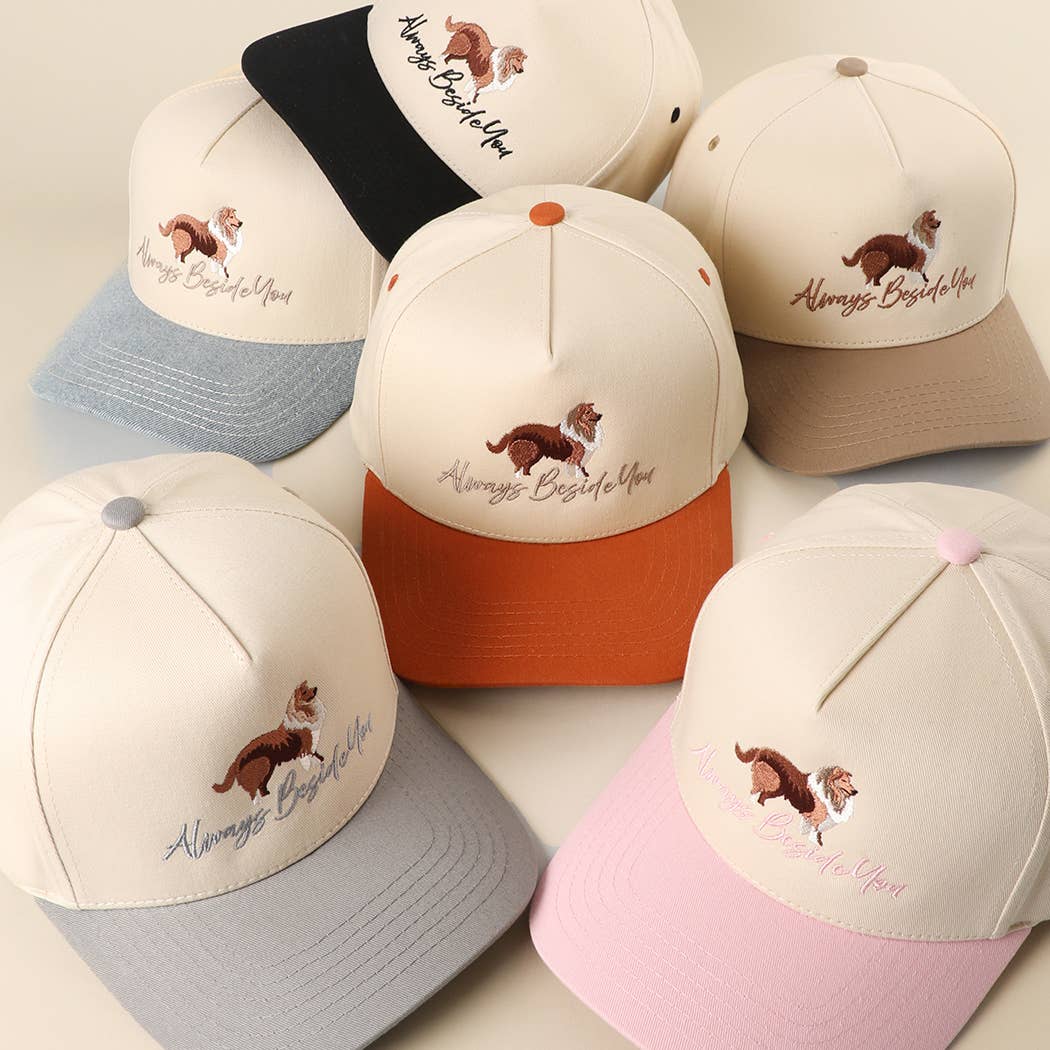 Collie-Always Beside You Embroidery Two-Tone Trucker Hat
