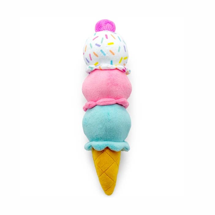 ThoozyPet Birthday 3-Scoop Ice Cream Cone Plush Dog Toy 12"