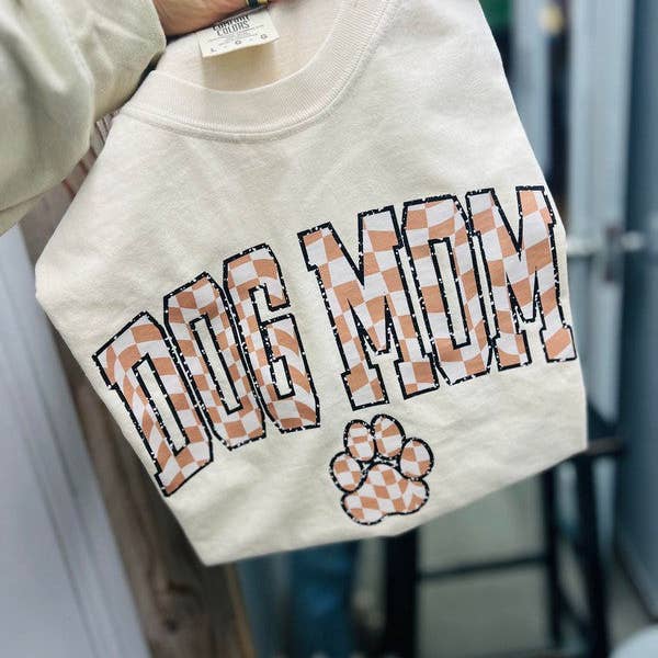 Dog Mom Checkered Paw DTF Tee