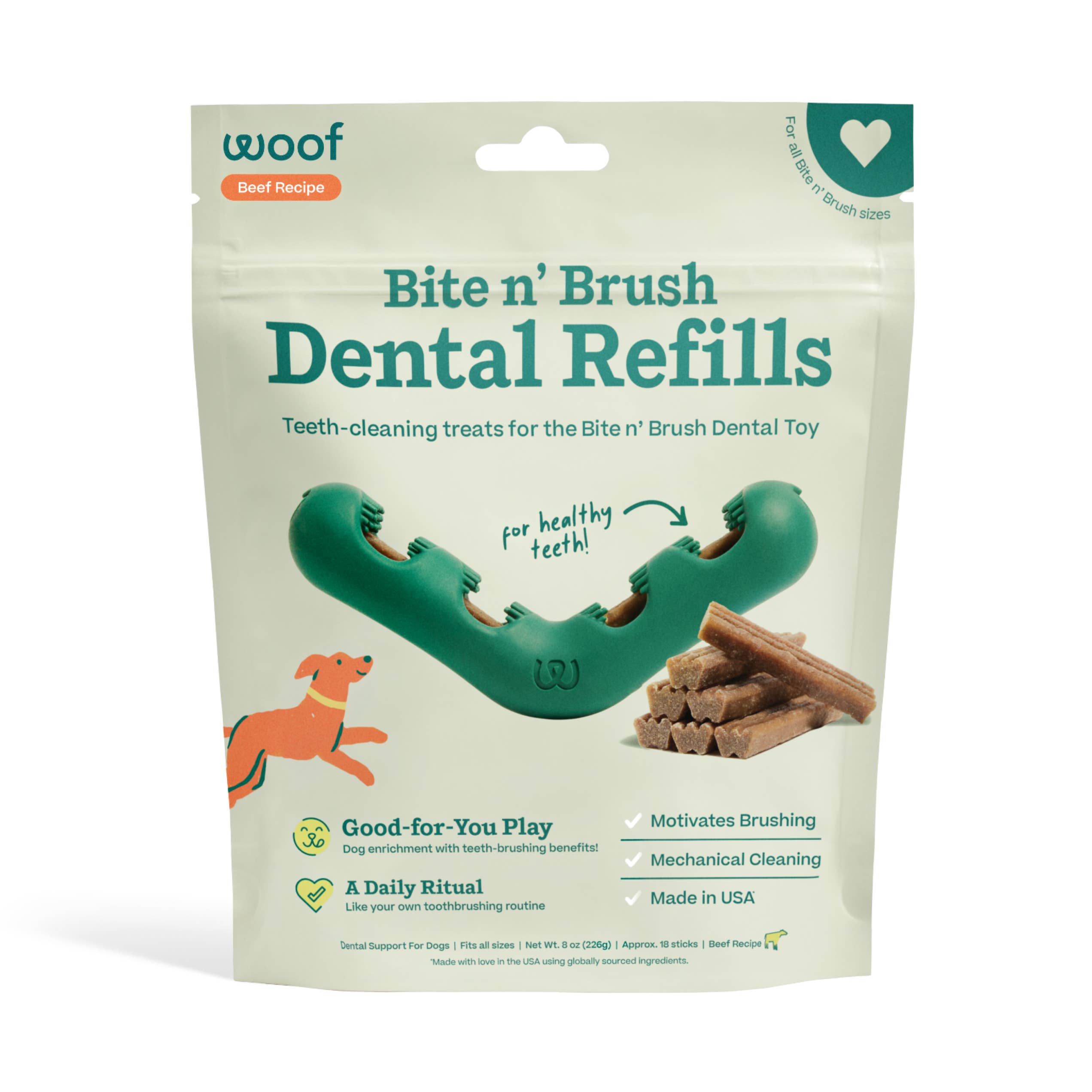 Bite N' Brush Dental Refills Beef