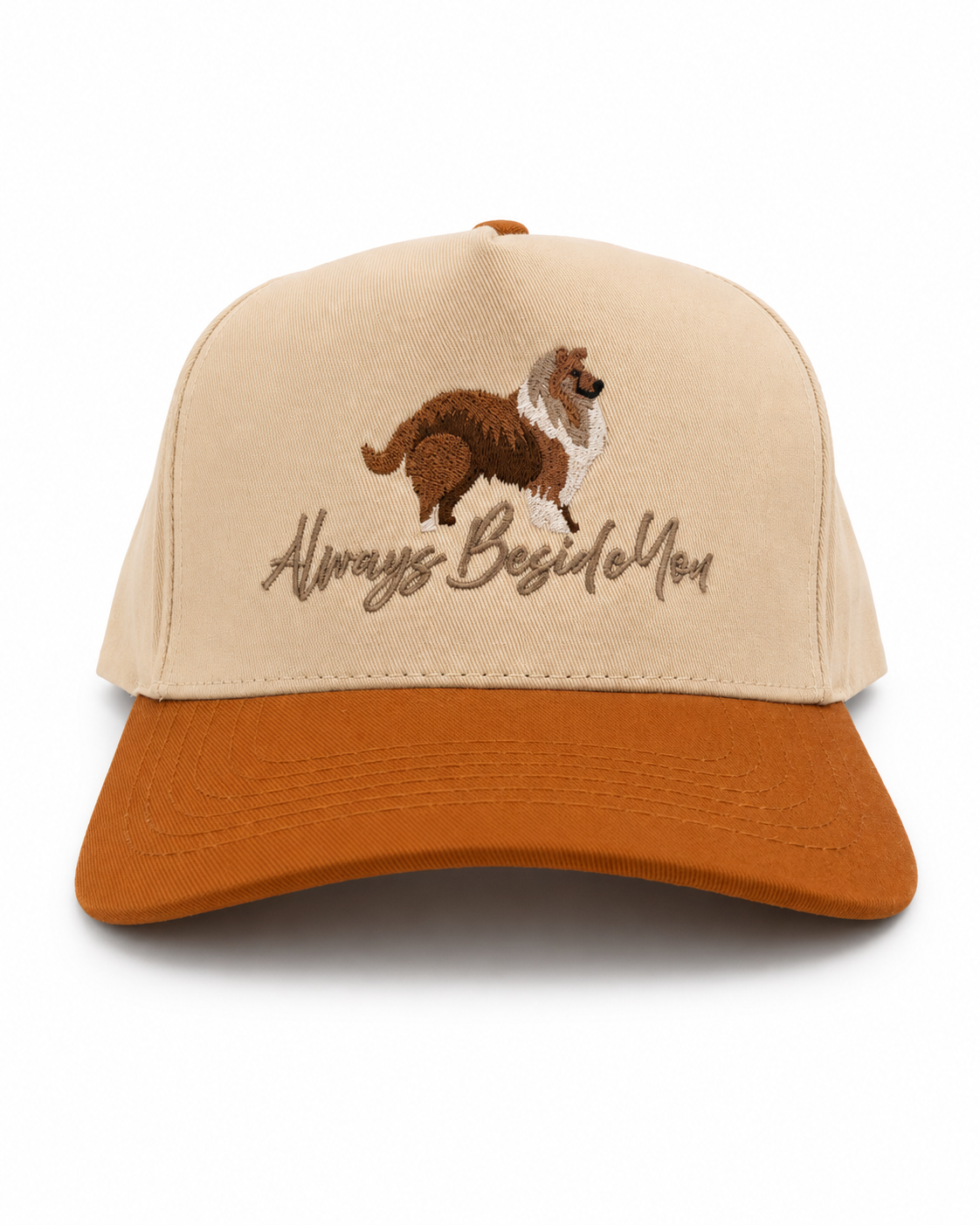 Collie-Always Beside You Embroidery Two-Tone Trucker Hat
